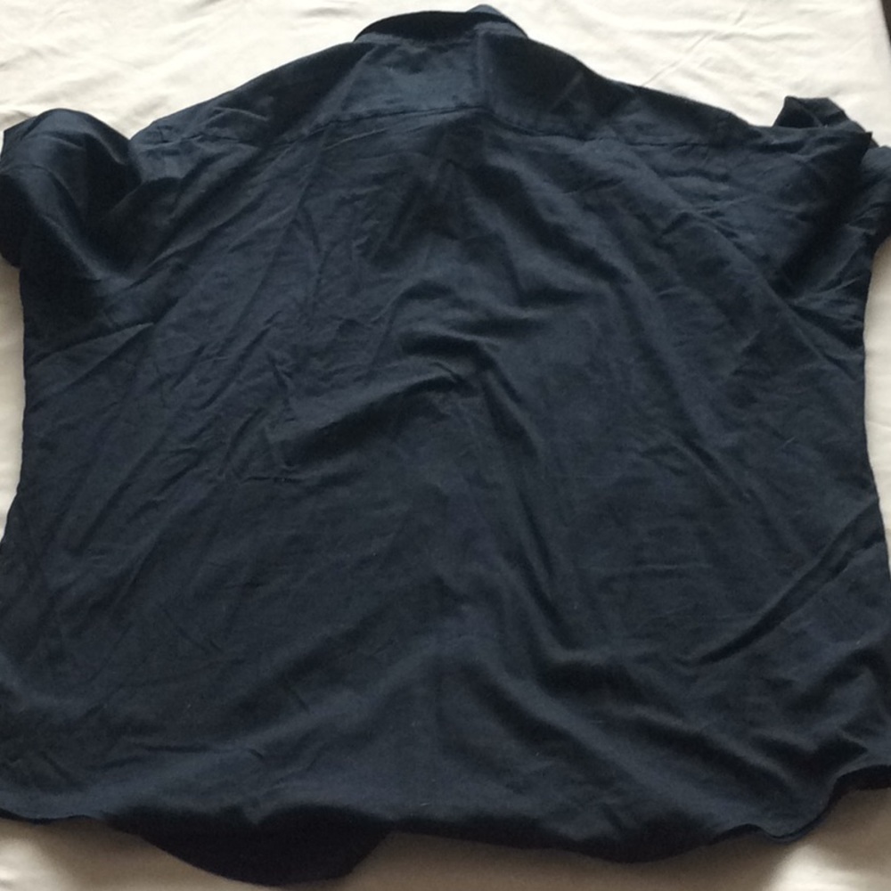 Black Button Short Sleeved Shirt - Picture 3 of 3